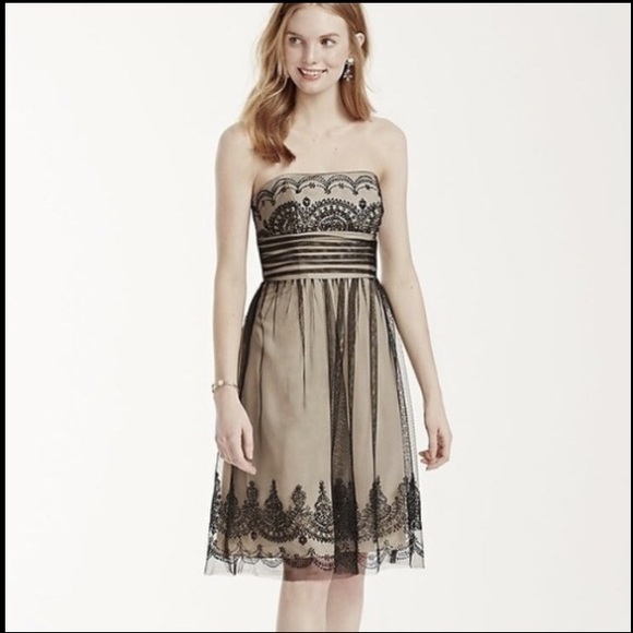 David's Bridal Mesh Beaded Prom Dress 12 Gorgeous Tulle Caviar Embellished - Picture 9 of 15